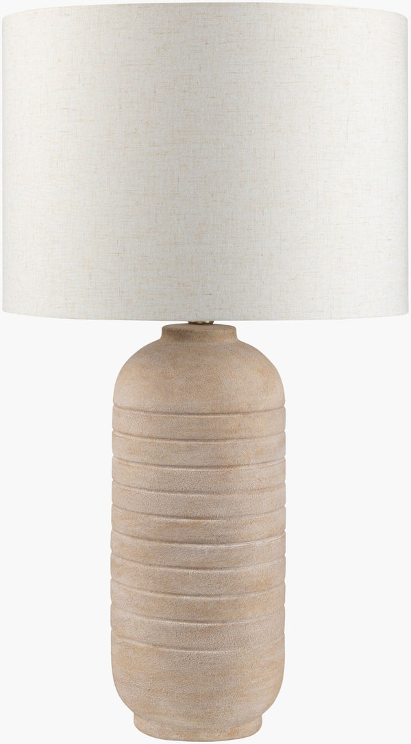 Livabliss Pulsar Ceramic Table Lamp Rustic Traditional Style with Linen Shade for Living Room PUL-001