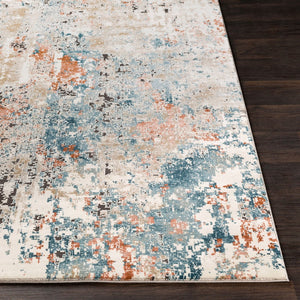 Livabliss Pune Geometric Runner Rug Mid-century Modern Machine Woven Hallway Entryway Accent Deep Teal, Sky 2'7" x 10'2" PUN2302-27103