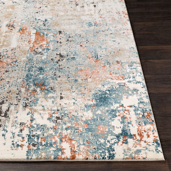 Livabliss Pune Geometric Runner Rug Mid-century Modern Machine Woven Hallway Entryway Accent Deep Teal, Sky 2'7" x 10'2" PUN2302-27103