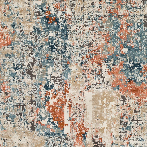 Livabliss Pune Geometric Runner Rug Mid-century Modern Machine Woven Hallway Entryway Accent Deep Teal, Sky 2'7" x 10'2" PUN2302-27103