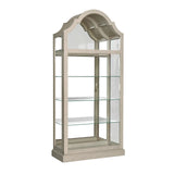 Mirrored Back Sliding Door Curio with Puck Light Natural P021742 Pulaski Furniture