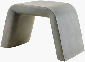 Surya Pupil Modern Garden Stool - 18"H X 28"W, Durable Resin For Stylish Outdoor Decor & Easy Care Top, Gray,Base, Gray Resin,Resin Pup003-182816