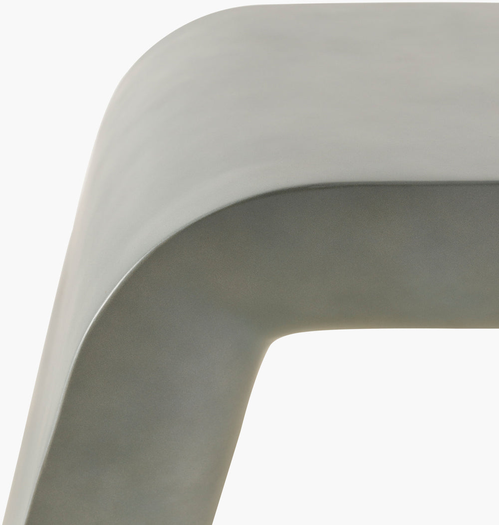 Surya Pupil Modern Garden Stool - 18"H X 28"W, Durable Resin For Stylish Outdoor Decor & Easy Care Top, Gray,Base, Gray Resin,Resin Pup003-182816