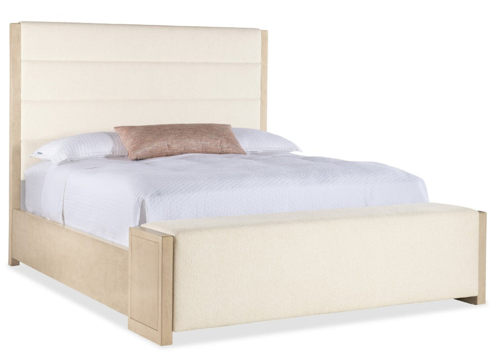 Hooker Furniture Westwood Queen Upholstered Storage Bed With Hidden Drawers, Channel Headboard, Polished Oak Finish 103.50 L x 81.00W x 68.00H 6133-90966-80