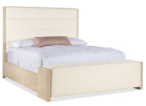 Hooker Furniture Westwood Queen Upholstered Storage Bed With Hidden Drawers, Channel Headboard, Polished Oak Finish 103.50 L x 81.00W x 68.00H 6133-90966-80