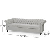 Christopher Knight Home® - Noble House - Parksley Tufted Chesterfield Fabric 3 Seater Sofa