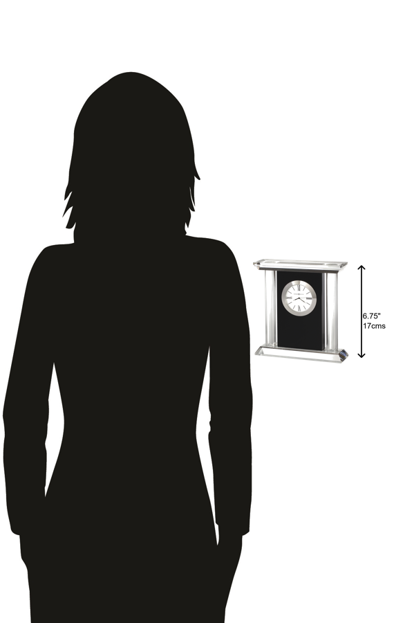 Hekman Furniture 645745 Colonnade Tabletop Clock - Elegant Optical Crystal & Black Glass Design With Roman Numerals  Colonnade Tabletop Clock 645745