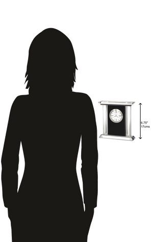 Hekman Furniture 645745 Colonnade Tabletop Clock - Elegant Optical Crystal & Black Glass Design With Roman Numerals  Colonnade Tabletop Clock 645745