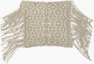 Surya Punta Bohemian 18"X18" Accent Pillow - Global-inspired Cotton Decor With Intricate Embroidery Seafoam Cotton,Cotton Put001-1818
