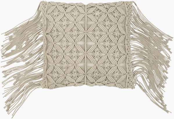 Surya Punta Bohemian 18"X18" Accent Pillow - Global-inspired Cotton Decor With Intricate Embroidery Seafoam Cotton,Cotton Put001-1818
