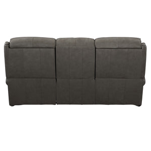 Bernhardt McGwire Leather Power Motion Sofa Grey Leather 397RLGO