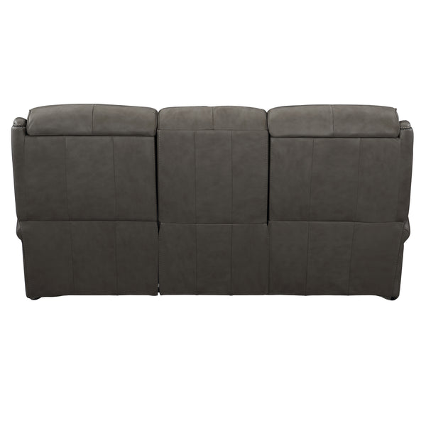 Bernhardt McGwire Leather Power Motion Sofa Grey Leather 397RLGO