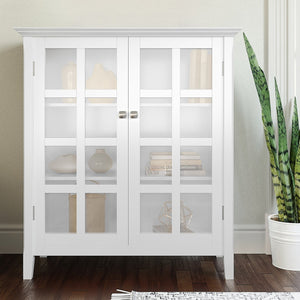 English Elm Acadian 39" Wide Solid Wood Transitional Storage Cabinet - White, Stylish & Functional Home Organizer B136P158280