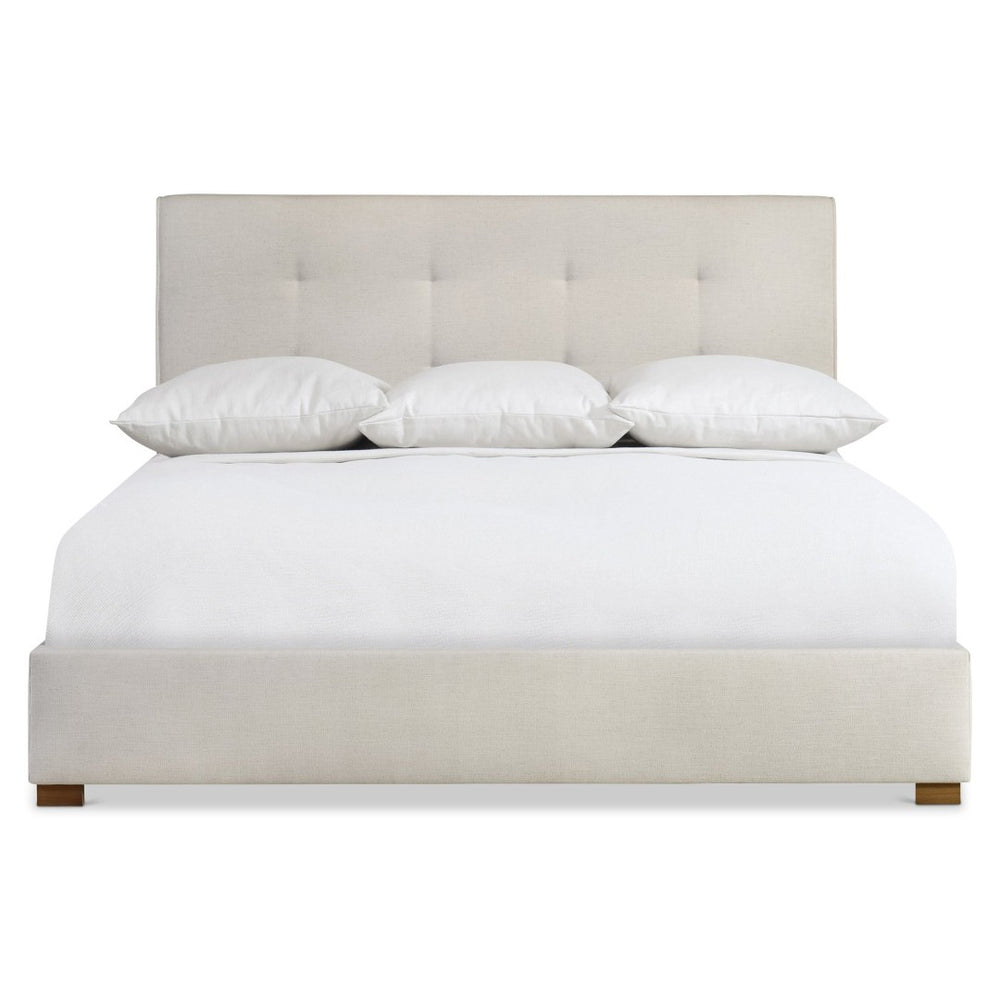 Bernhardt Bernhardt Mason Upholstered Panel Bed with Tufted Headboard and Espresso Wood Feet K2326