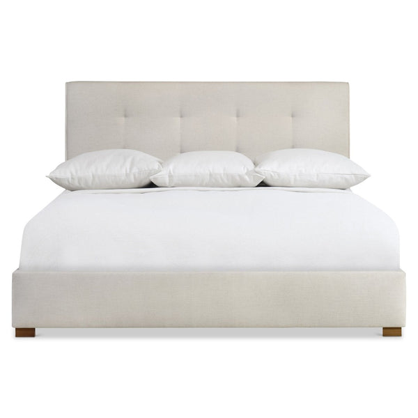 Bernhardt Bernhardt Mason Upholstered Panel Bed with Tufted Headboard and Espresso Wood Feet K2326