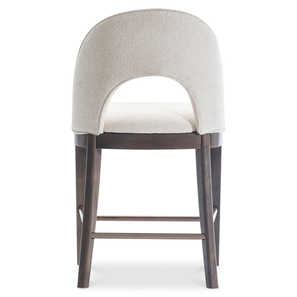 Bernhardt Bernhardt Raff Upholstered Counter Stool Sculptural Wood Base Modern Kitchen Bar L25589