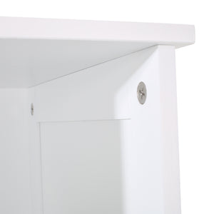 English Elm Christopher Knight Home® - BATHROOM Linen Tower Cabinet with Faux Wood Finish, Modern Slim Vertical Slat Design, Storage Organizer White 66606.00