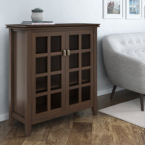 English Elm Artisan Medium Storage Cabinet In Tobacco Brown - Versatile Solid Wood With Adjustable Shelves & Style B136P158403