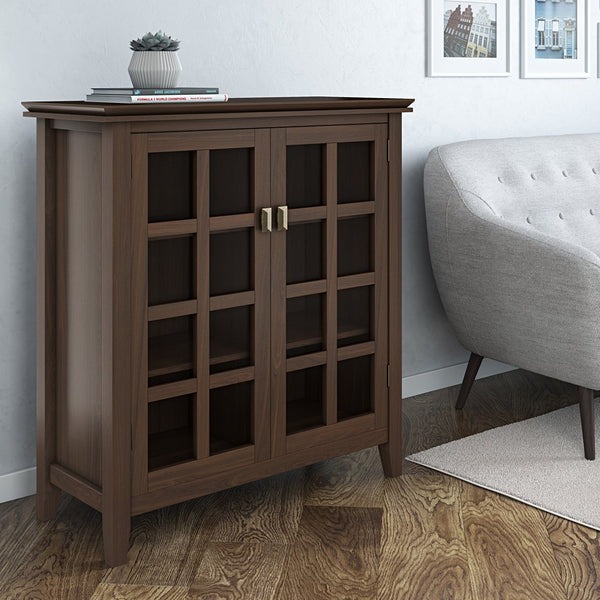 English Elm Artisan Medium Storage Cabinet In Tobacco Brown - Versatile Solid Wood With Adjustable Shelves & Style B136P158403