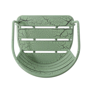 English Elm Santa Monica Outdoor Bistro Set Powder Coated Iron Oval Table Two Slat Chairs Patio Green 62015.00CGRN