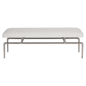 Bernhardt Bernhardt Solaria Bench With Shiny Nickel Steel Frame And Upholstered Floating Slip Seat, 52" Wide 310508