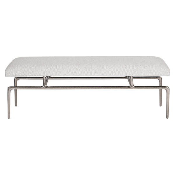 Bernhardt Bernhardt Solaria Bench With Shiny Nickel Steel Frame And Upholstered Floating Slip Seat, 52" Wide 310508