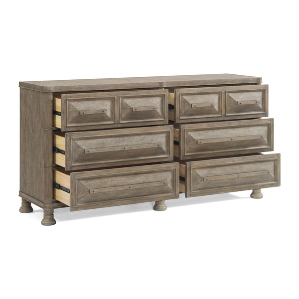 A.R.T. Furniture Reforma Dresser - Modern Rustic Charm With Cedar-lined Drawers And Elegant Tapenade Finish Brown Parawood Solids,Random Match Flaky Oak Veneers,Metal 324131-2358