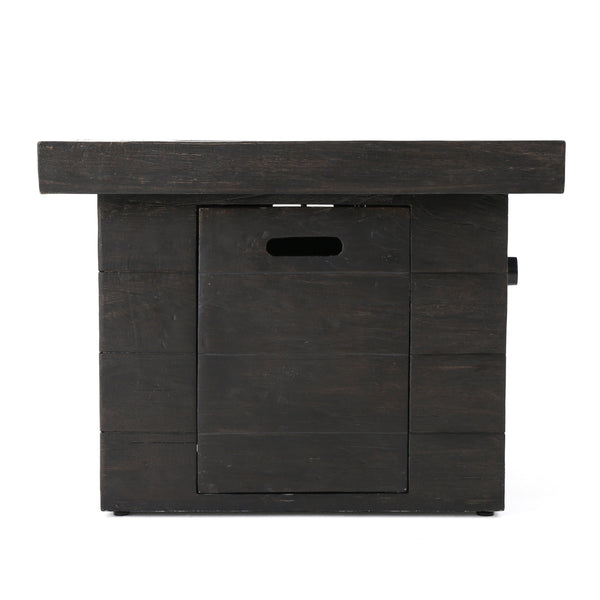 English Elm Anchorage Square Mgo Wood Burning Fire Pit Outdoor Patio Heat 40000 Btu Grey 57551.00BRN-40K