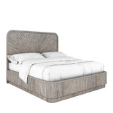 Vault California King Panel Bed - Stylish Grey Finish with Radiant Oak Veneer Headboard & Frame