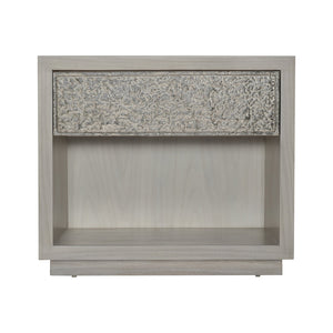 Bernhardt Bernhardt Ware Nightstand With Figured Walnut Veneer, Textured Aluminum Drawer & Usb Charging 309226