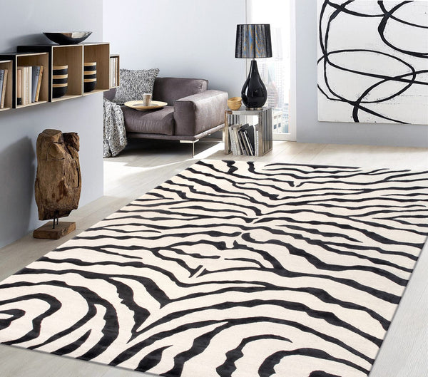 Pasargad Home Edgy Collection Hand-tufted Ivory Area Rug For Modern Elegance In Any Room   Pvcsk-05 5x8