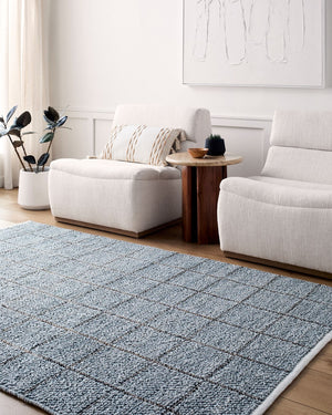 Livabliss Pune Area Rug - Luxurious Machine Woven Design For High Traffic Spaces, Easy Care & Timeless Style Slate Blue,Charcoal,Steel Grey Recycled Pet Yarn Pve2302-23