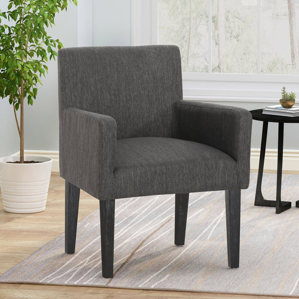 English Elm Arm Chair Upholstered Track Arm Contemporary Accent Seat for Living Room Reading Nook 69409.00CHAR