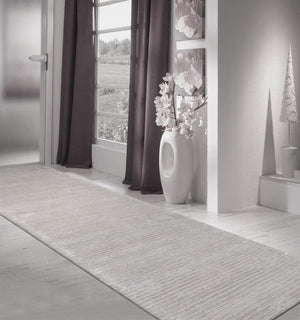 Pasargad Home Edgy Collection Hand-tufted Ivory Area Rug For Modern Elegance In Any Room   Pvny-11 Rnr 2.6x10
