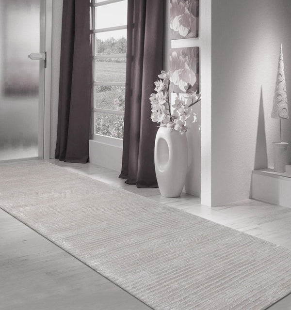 Pasargad Home Edgy Collection Hand-tufted Ivory Area Rug For Modern Elegance In Any Room   Pvny-11 Rnr 2.6x10