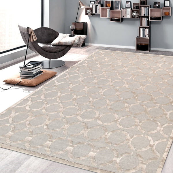 Pasargad Home Edgy Collection Hand-tufted Ivory Area Rug For Modern Elegance In Any Room   Pvny-18 9x12