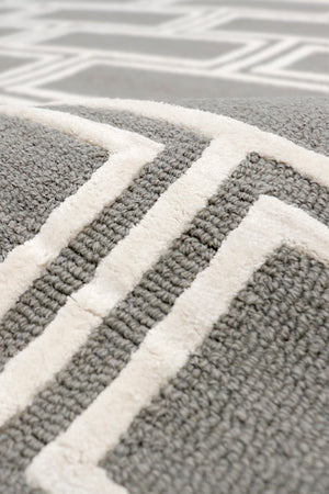 Pasargad Home Edgy Collection Hand-tufted Ivory Area Rug For Modern Elegance In Any Room   Pvny-26 5x8