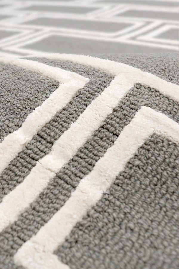 Pasargad Home Edgy Collection Hand-tufted Ivory Area Rug For Modern Elegance In Any Room   Pvny-26 5x8