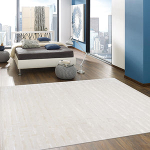 Pasargad Home Edgy Collection Hand-tufted Ivory Area Rug For Modern Elegance In Any Room   Pvny-27 8x10