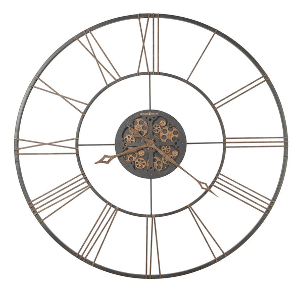 Hekman Furniture 625807 Dakota 49" Wrought Iron Wall Clock With Antique Brass Accents And Roman Numerals – Elegant Decor  Dakota Oversized Wall Clock 625807