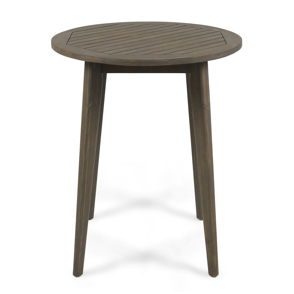 English Elm Stamford Round Solid Acacia Outdoor Bistro Table Weather Resistant Patio Dining 62919.00GRY