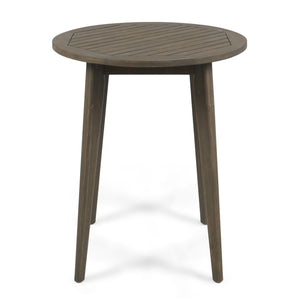 English Elm Stamford Round Solid Acacia Outdoor Bistro Table Weather Resistant Patio Dining 62919.00GRY