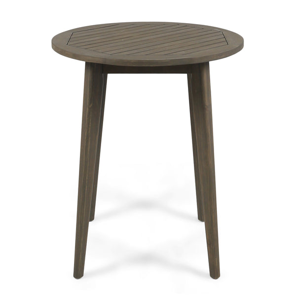 English Elm Stamford Round Solid Acacia Outdoor Bistro Table Weather Resistant Patio Dining 62919.00GRY
