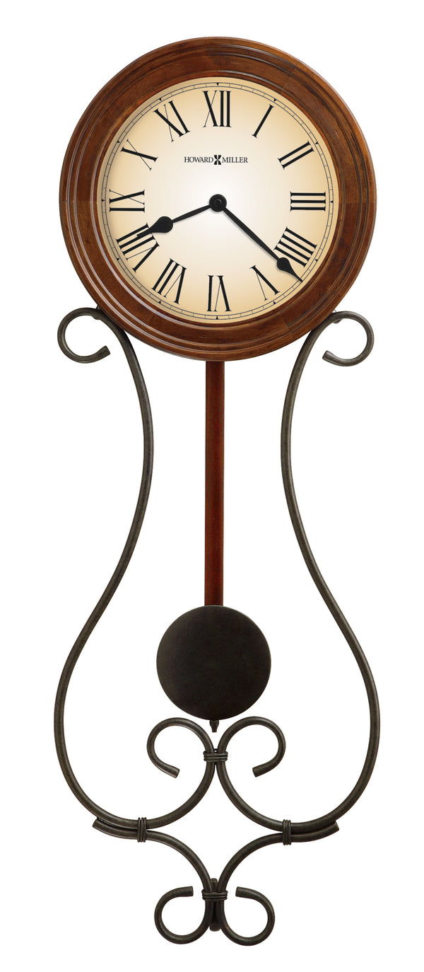 Hekman Furniture 625497 Kersen Antique Wall Clock - Classic Americana Cherry Finish With Wrought-iron Pendulum Style  Kersen Wall Clock 625497