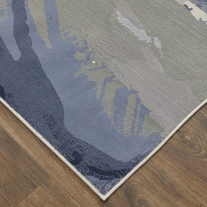 Feizy Rugs Clio Abstract Watercolor Area Rug - Luxurious Machine-made Design With High-low Pile Texture Blue,Gray,Ivory Polypropylene Clo39k2fblubgec03