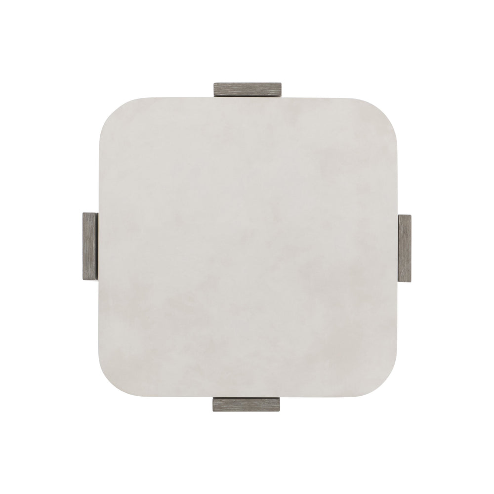 Bernhardt Bernhardt Gooding Side Table With Faux-Concrete Basin Top, Flint Wood Legs, 24" Square Accent Piece 484123
