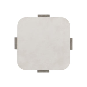 Bernhardt Bernhardt Gooding Side Table With Faux-Concrete Basin Top, Flint Wood Legs, 24" Square Accent Piece 484123