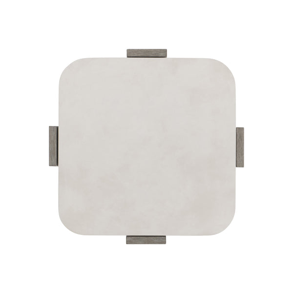 Bernhardt Bernhardt Gooding Side Table With Faux-Concrete Basin Top, Flint Wood Legs, 24" Square Accent Piece 484123