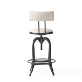 Christopher Knight Home® - Noble House - Vlippu Modern Industrial Upholstered Adjustable Height Swivel Barstool