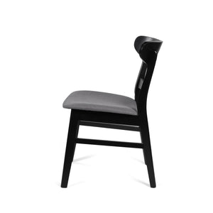 English Elm Christopher Knight Home® - Dining Chair - Mid-Century Modern Dark Grey Upholstered Seat With Stylish Wood Frame & Legs 58915.00DGYBLK